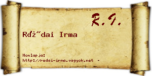 Rédai Irma névjegykártya